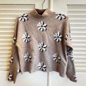 beige mock neck sweater